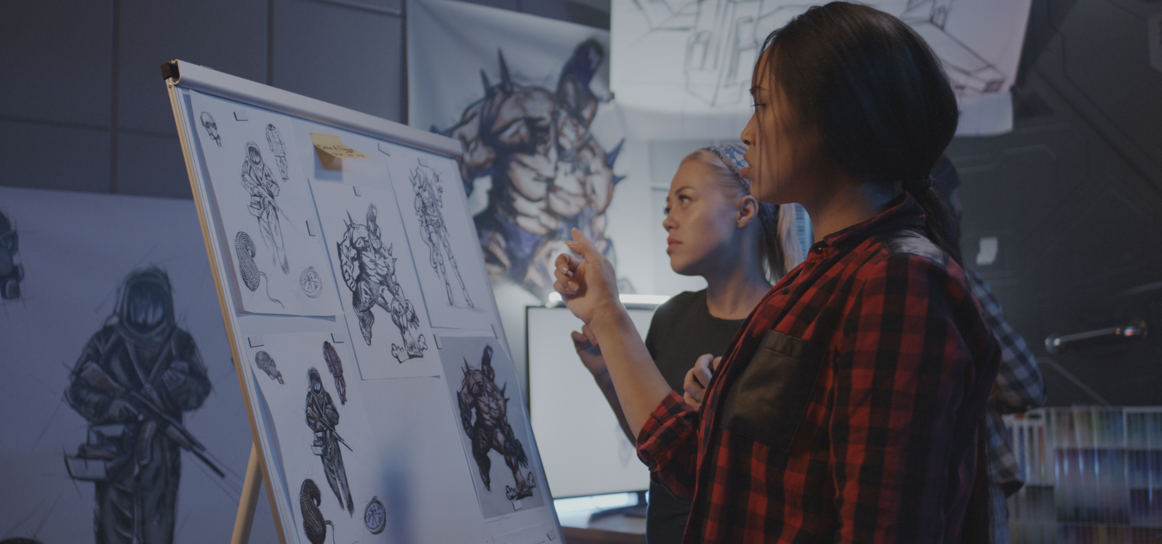 Female designers discussing video game art