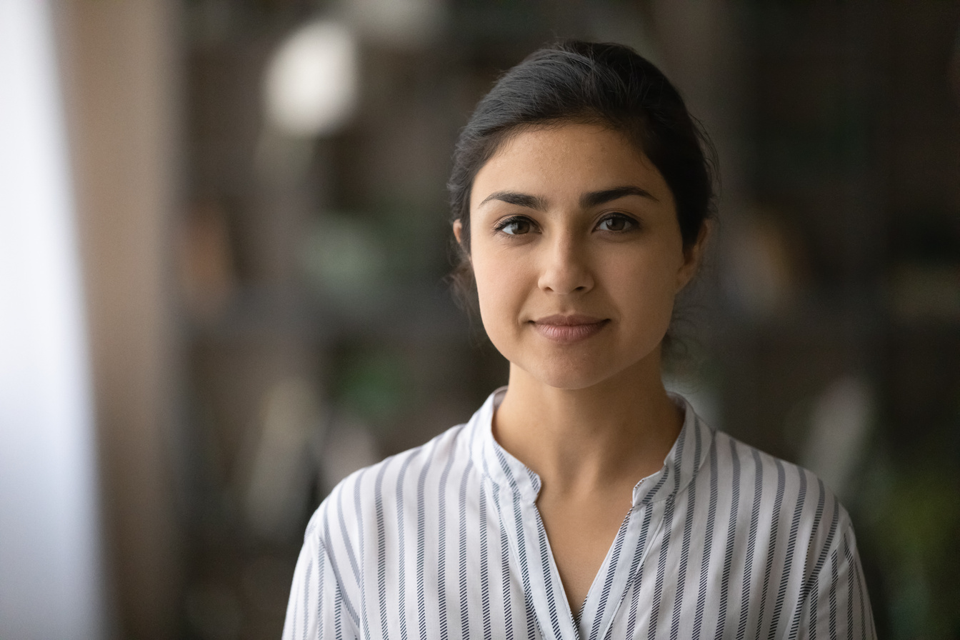 Profile picture of young Indian woman posing